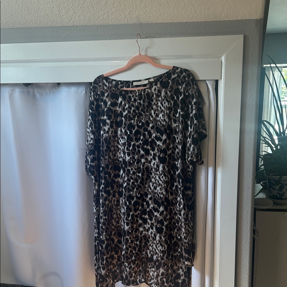 Sejour Brown and Black Animal Print Tunic